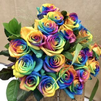 20 Rainbow Rose Aqua Pack