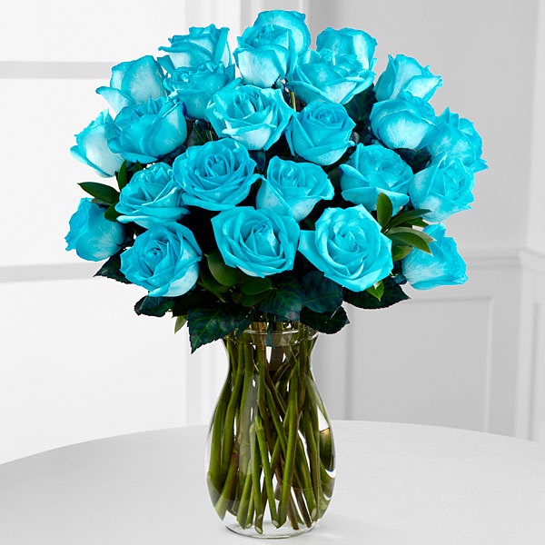 24 Turquoise Roses