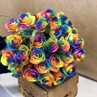 30 Rainbow Roses