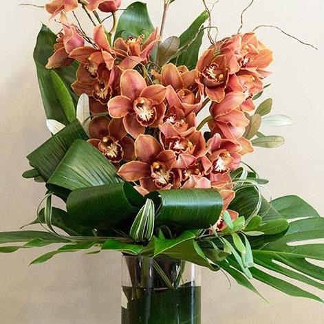 Bronze Cymbidium Orchid Vase Arrangement Vase Arrangements Bronze Cymbidium Orchid Vase Arrangement Vase Arrangements