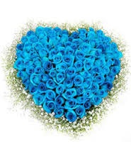 Large Blue Rose Heart