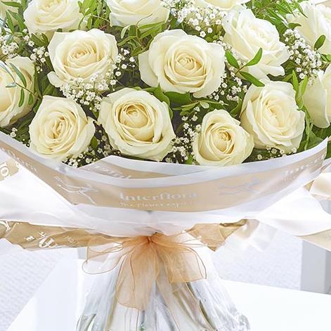 Heavenly White Rose Handtied Large
