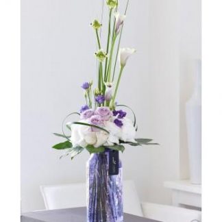 Luxury Lilac Rose, Calla Lily and Lisianthus Vase