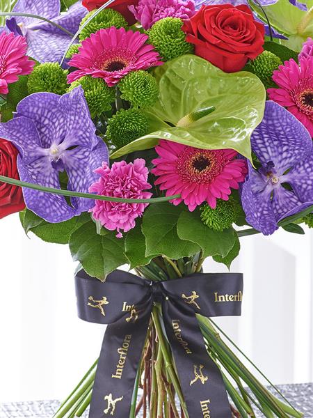 Luxury Vanda Orchid and Anthurium Handtied with Chocolates