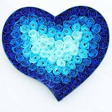 Mixed Blue Heart Of Roses