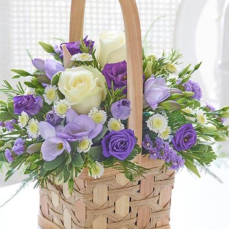 Scented Lilac and White Basket