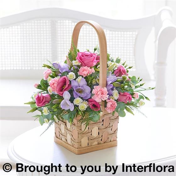 Scented Pink and Lilac Basket