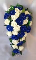 White And Blue Rose Shower Bouquet